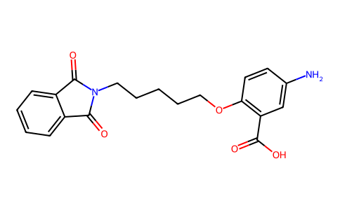 Benzoic acid, 5-amino-2-((5-(1,3-dioxoisoindolin-2-yl)pentyl)oxy)- 13737-98-9